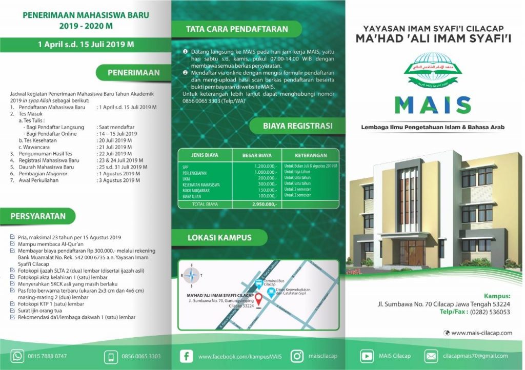 Brosur Penerimaan Mahasiswa Baru MAIS Cilacap 2020 2020 