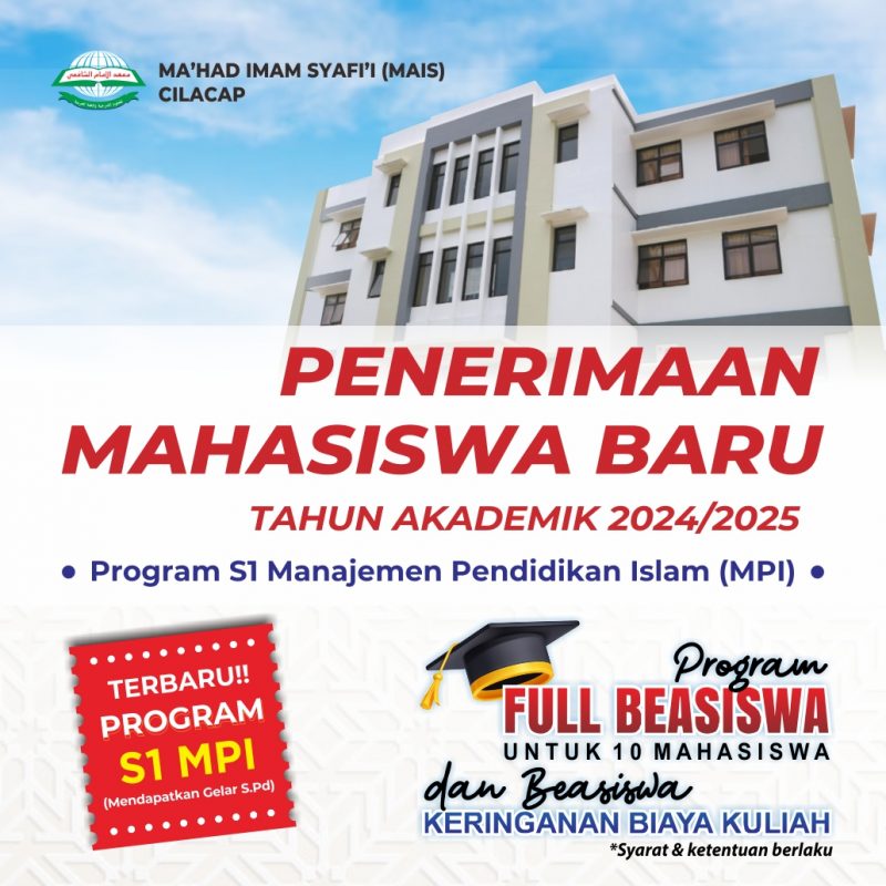 Penerimaan Mahasiswa Baru Prodi S1 Manajemen Pendidikan Islam (MPI)